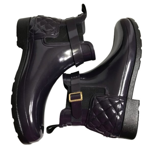 Hunter Women’s Purple Quilted Ankle Rain Boots Size 10 Brand New - Picture 3 of 7